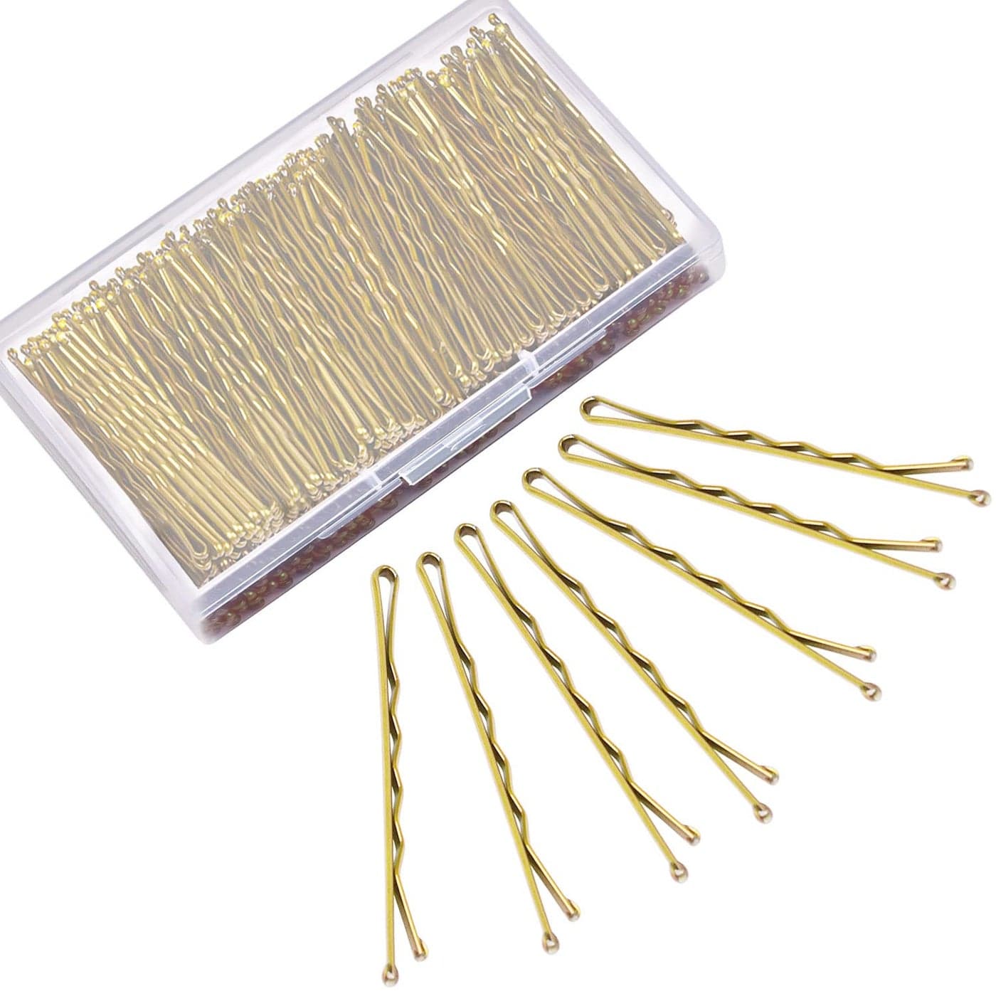 MORGLES Blonde Bobby Pins for Women 240 Pcs Gold Bobby Hair Pins with Box 22 Inches