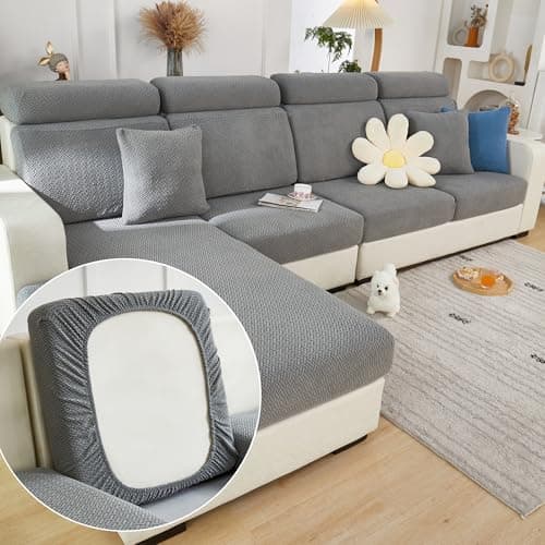 Yoovat Magic Sofa Covers Magic Sofa Couch Covers 2024 New Wear-Resistant Universal Sofa Cover Stretch for Sectional Slipcovers (Texture-Gray,Chaise Cover)