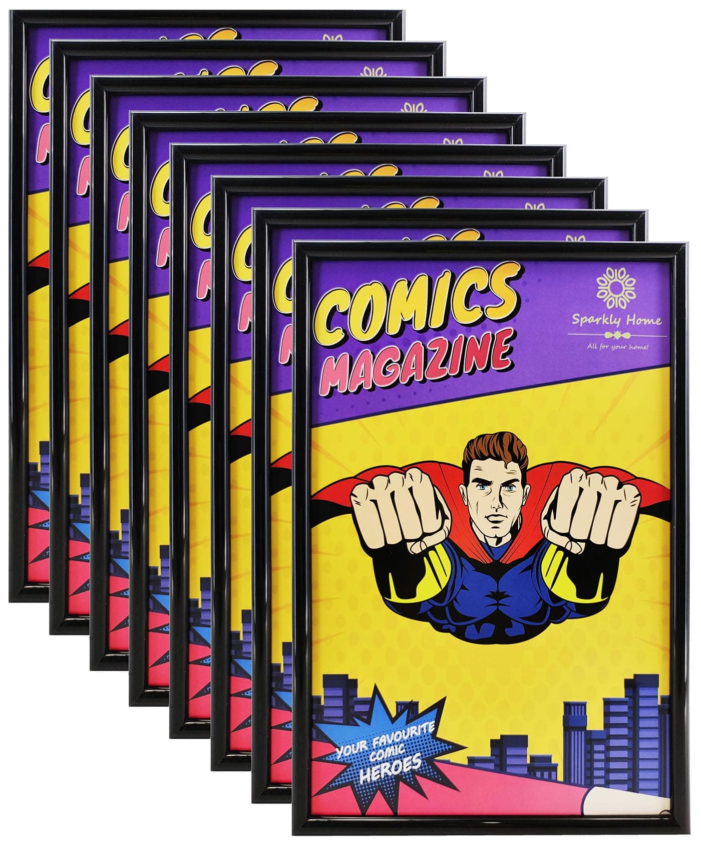 SparklyHome Comic Book Frame, 8 Packs, UV Protection Display Frames for Current Comic Books up to 6 3/4" x 10 1/4", Wall or Tabletop Display