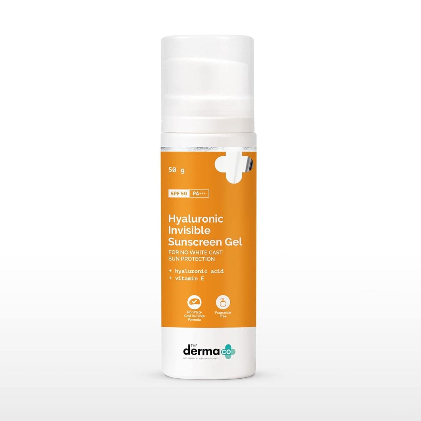The Derma Co Hyaluronic Invisible Sunscreen SPF 50 Gel For All Skin With Hyaluronic Acid Vitamin E For No White Cast Sun P 1 Count