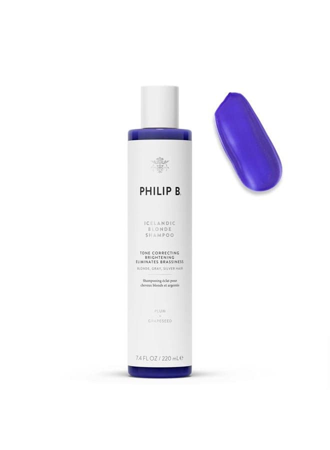 Icelandic Blonde Shampoo, 7.4 fl. oz. (220 ml) - Tone Correcting, Brightening, Eliminates Brassiness, For Blonde, Gray or Silver Hair
