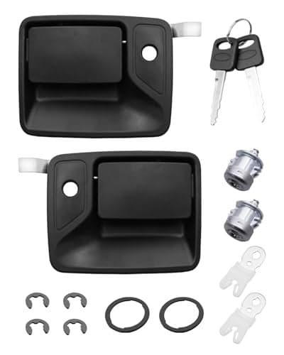 Vaticas Exterior Door Handle with Lock Cylinders and Key Fit for Ford Excursion F250 F350 Super Duty Truck F450 F550 F650 F750 Truck Replace 79306 79307 7C3Z2522405AA