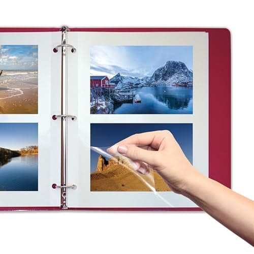 Better Office Products 50 Count Photo Mounting Sheets, 11 x 9 Inches, Double-Sided, 3-Hole Punched, Refill Photo Album Sheets, Replacement Photo Album Sheets, Box of 50