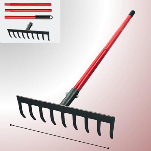 RedBuild Garden Rake with Long Handle (10 Tines ( Medium ))