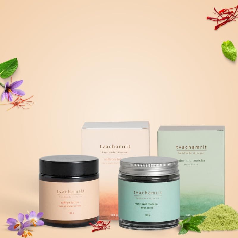 TVACHAMRIT Scrub lotion combo for dry skin