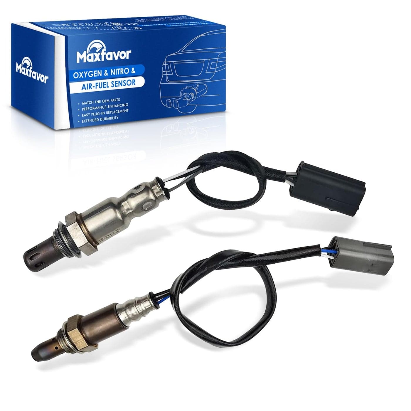 Maxfavor 2Pcs Oxygen Sensor 2349038 2344381 Replacement for 2008 2009 2010 Nissan Altima Maxima 25L 35L Upstream Downstream 02 Sensor 2349038 2344381 O2 Sensor