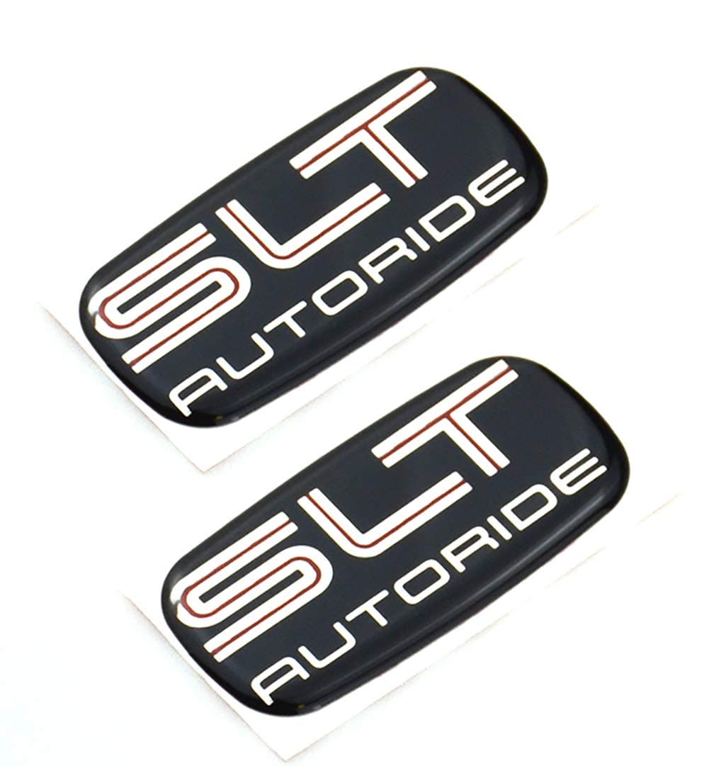 2Pc Exterior Trim Right or Left SLT Autoride Emblem Badge Decal Replacement For 0006 Silverado Sierra Silver Black