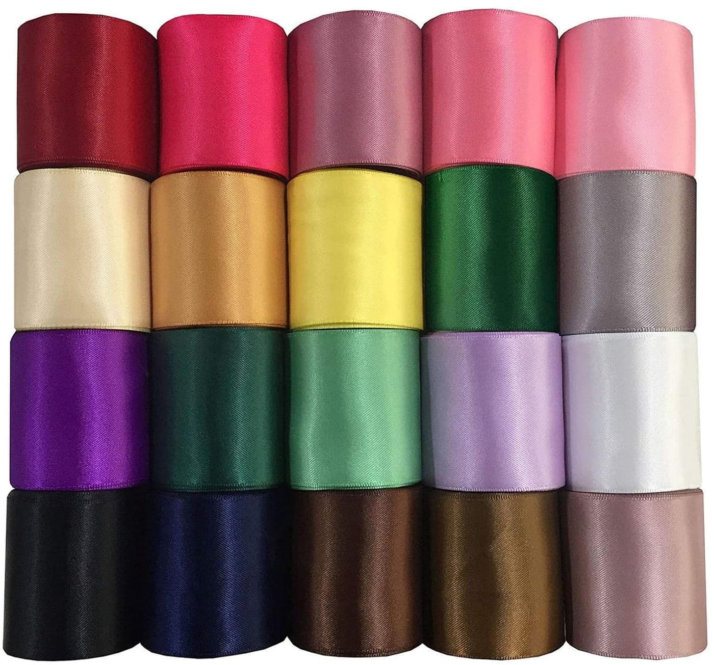 DIY Crafts 20 Random Color 1inch Ribbon Polyester Ribbon for Floral Arrangement Bouquet and Big DIY Artwork Projects No Fading Woven Ribbon Double 20 Random Color 1inch Ribbon