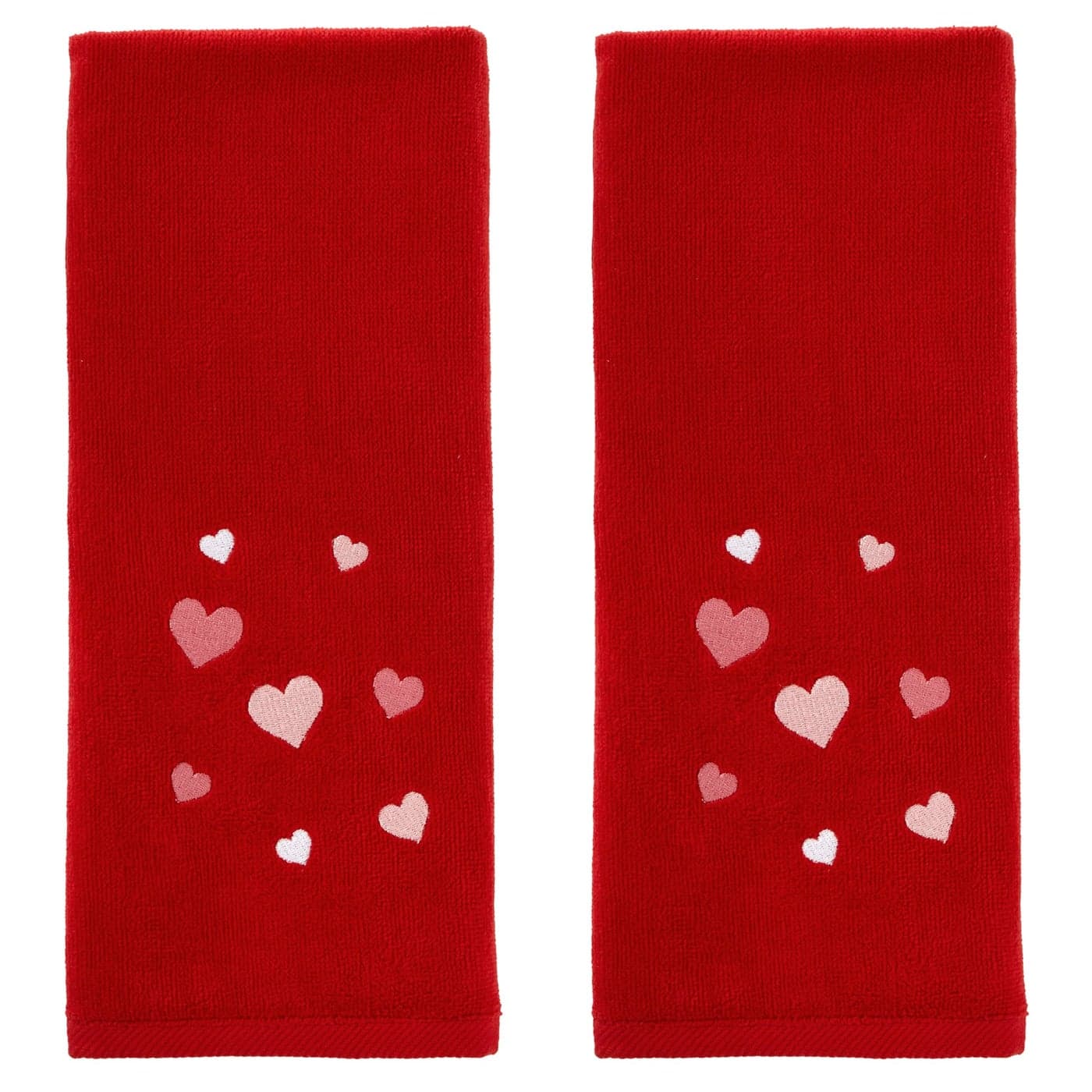 SKL Home Valentines Day Tossed Hearts Hand Towel Set 2 Count