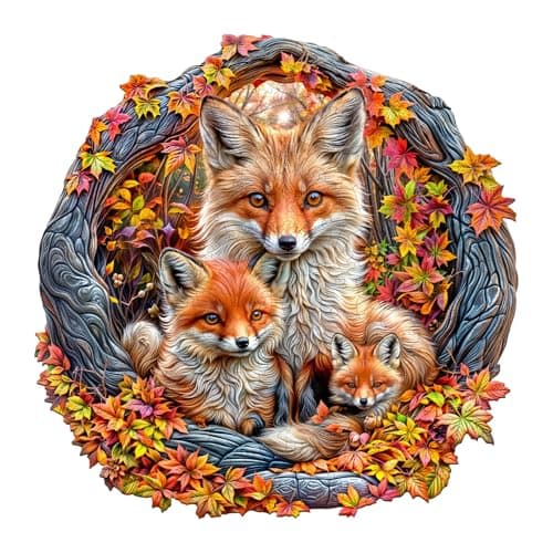 SECOGM Wooden Puzzles for Adults Animal Fox Wood Puzzles Adult Unique Animal Shape Wooden Jigsaw Puzzles for Adults Birthday Gifts for Puzzle Lovers Family 134 134in 300 Pieces