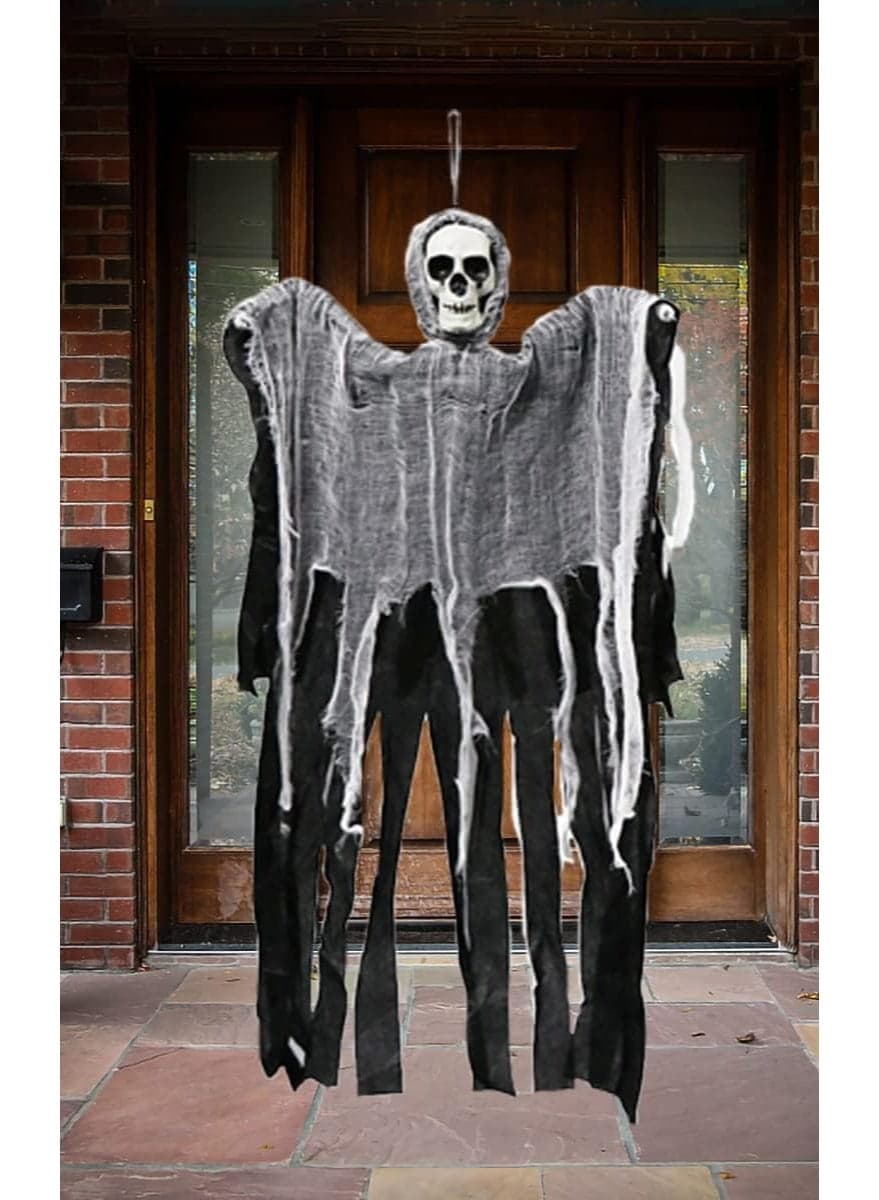Hanging Ghost Holiday Horror Props Haunted House Door Decoration Suitable for Home Courtyard Garden Halloween (D)