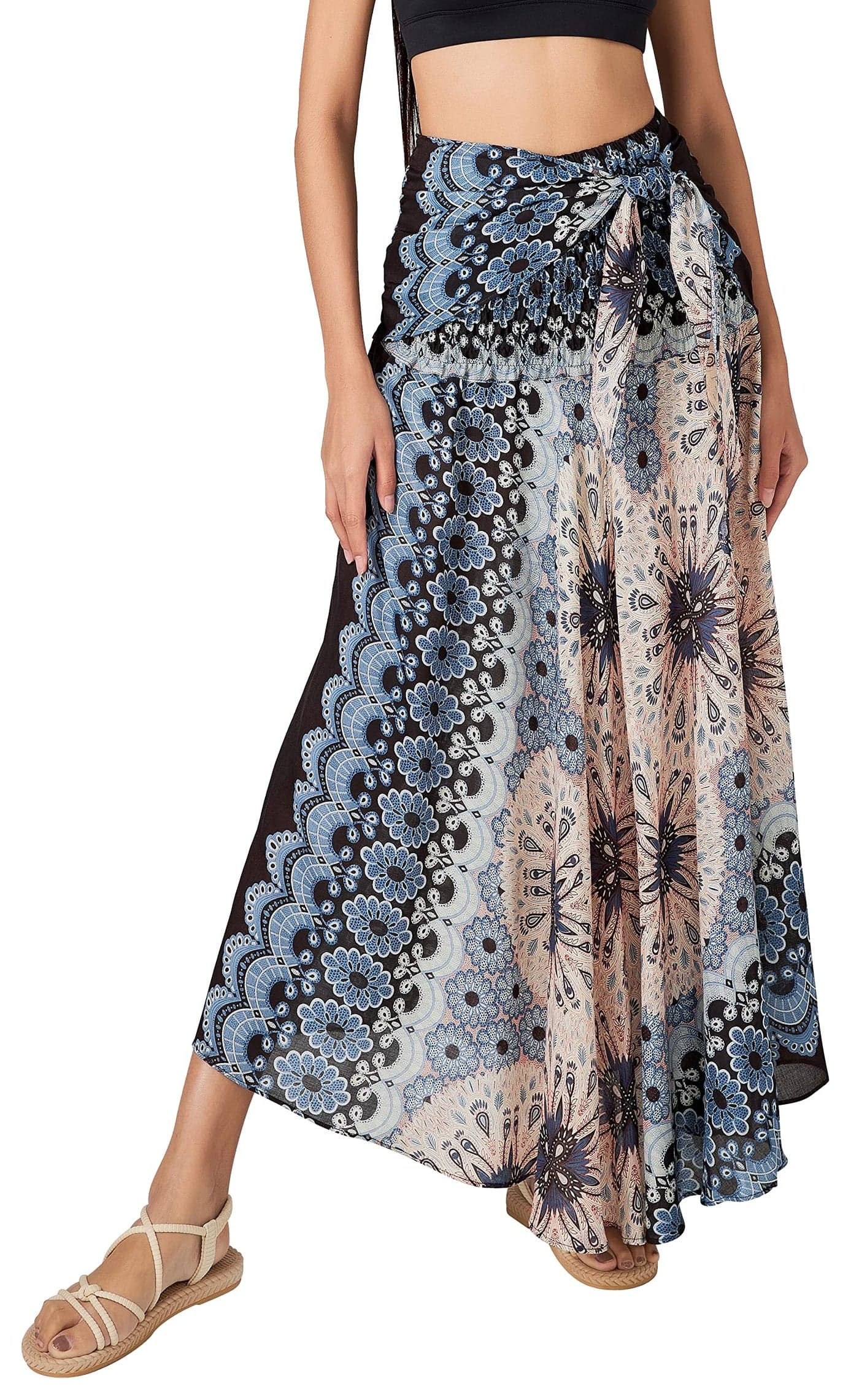 Joob Joob Long Boho Skirts for Women - Bohemian Hippie Maxi Summer Skirt Sand