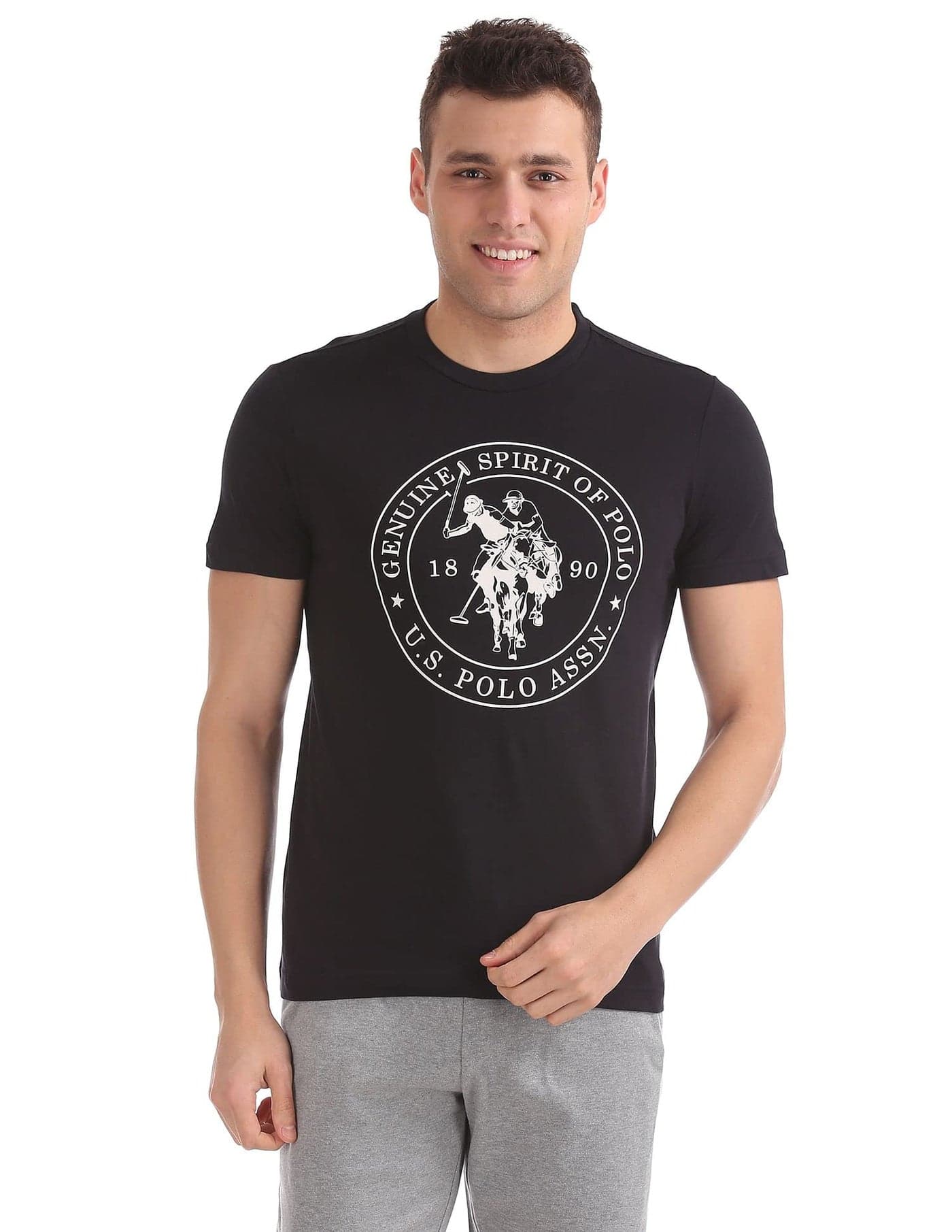 U.S. POLO ASSN. Men's Regular Fit T-Shirt (I643_BLACK_S_Black_S)