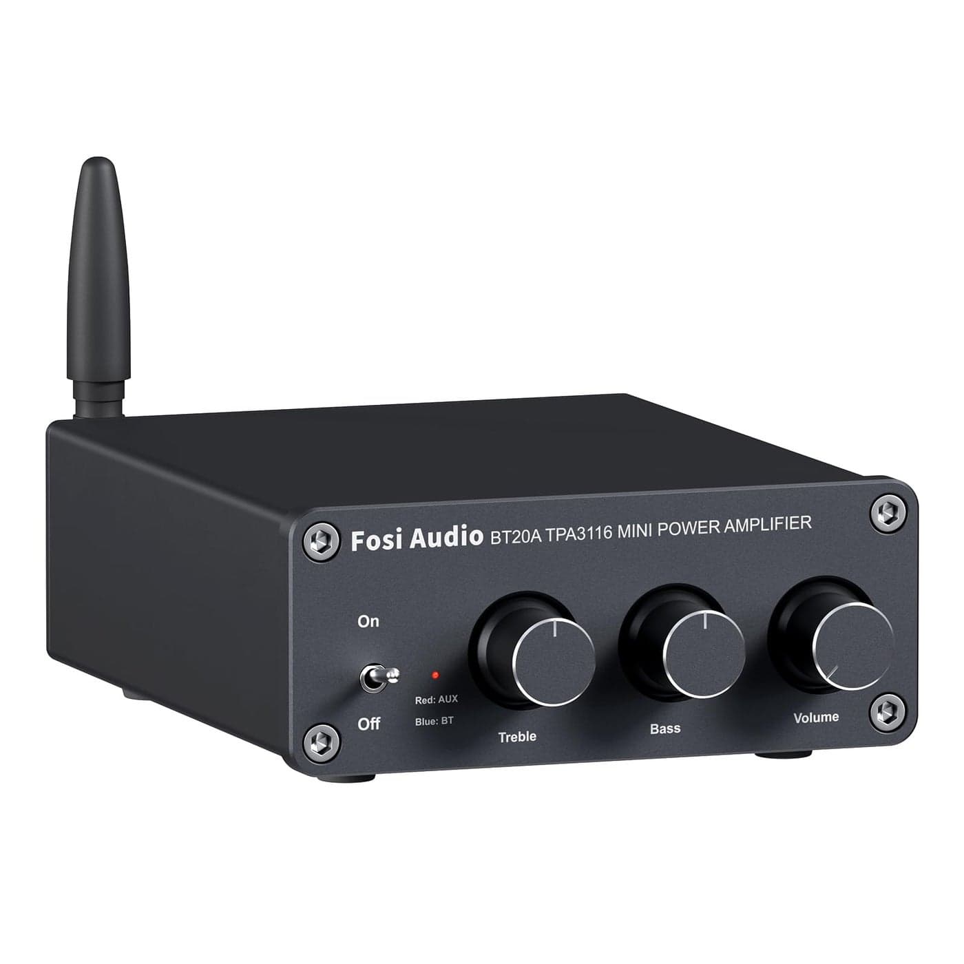 Fosi Audio BT20A Amplifier Stereo Receiver Bluetooth 5.0 Mini Power Amp 2 Channel 200W for Home/Outdoor/Garage/Ceiling/Passive Speakers Theater System