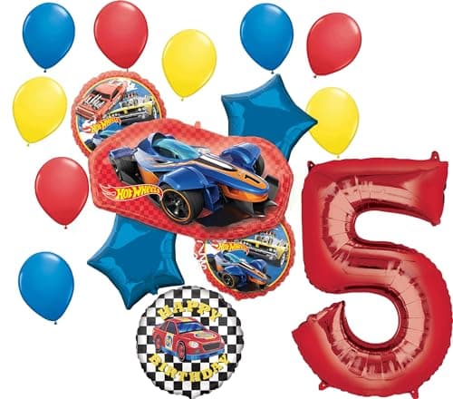 Anagram Hot Wheels Ultimate 5th Birthday Party Balloon Bouquet Decorations BQ_4255