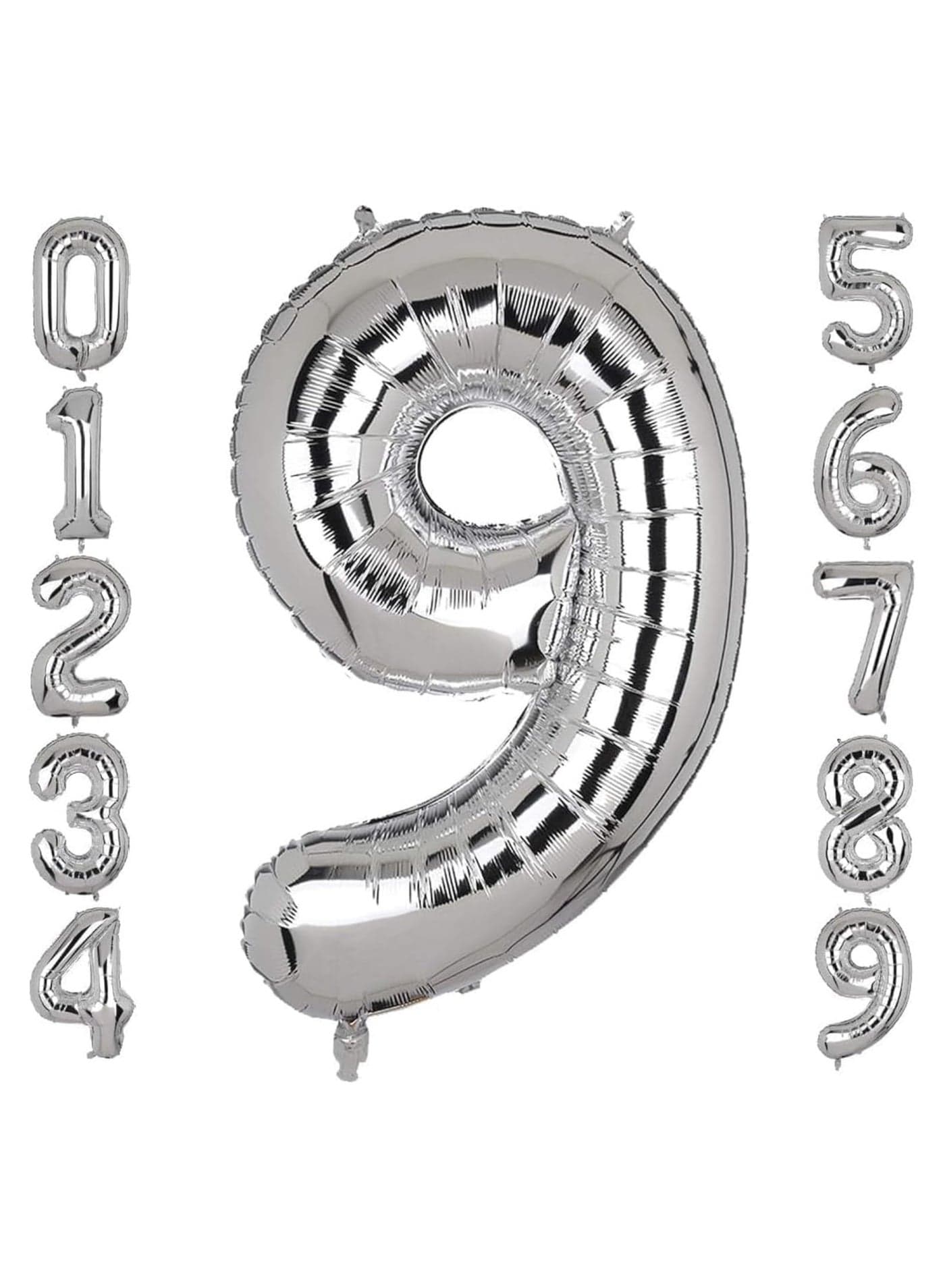 Number 9 Balloon Foil Silver Glamorous Party Decorations Jumbo Digit Balloon for Birthdays Anniversaries Special Events