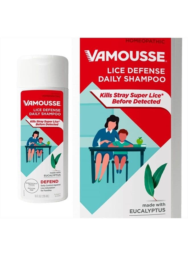 Lice Defense Daily Shampoo, Kills Super Lice & Defends Against Infestation, Includes Eucalyptus (10.0 Oz)