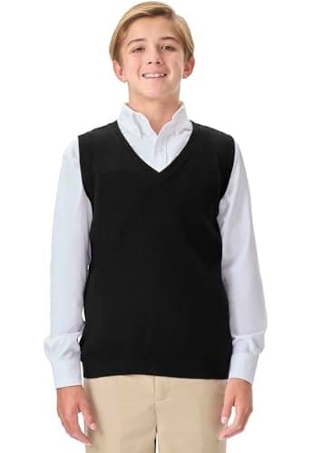 CLASSROOM Big Boys' Uniform Sweater Vest, Black, X-Large