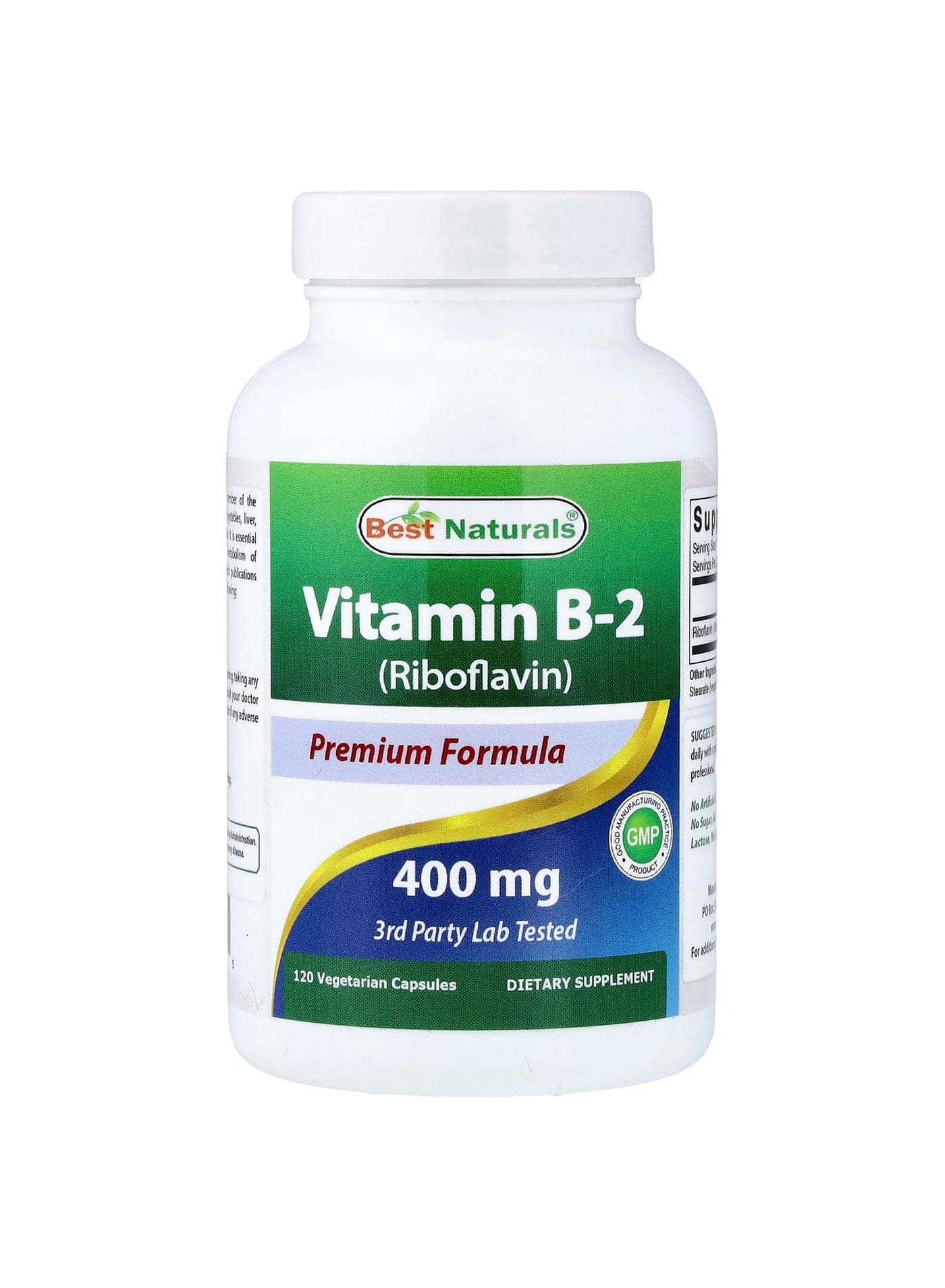 Vitamin B-2 (Riboflavin), 400 mg, 120 Vegetarian Capsules