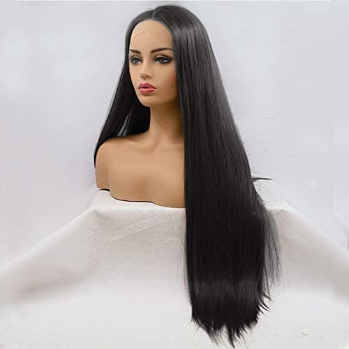 Rapidsflow® Front Lace Women Wigs Natural Hair For Full Head/Front lace Hair Wigs For Women 32 inch (Natural Black)(Free 2 Wig Cap + Carry Bag)