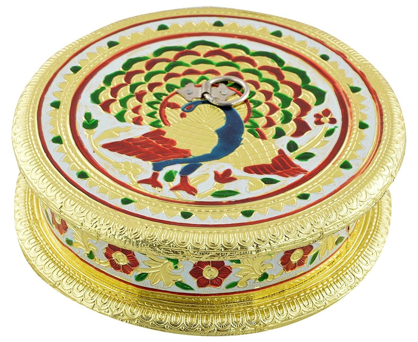 Rockshok Multicolored 19cm x 19xm x 6cm Wooden Dry Fruits or Gifted Box 4 Compartment