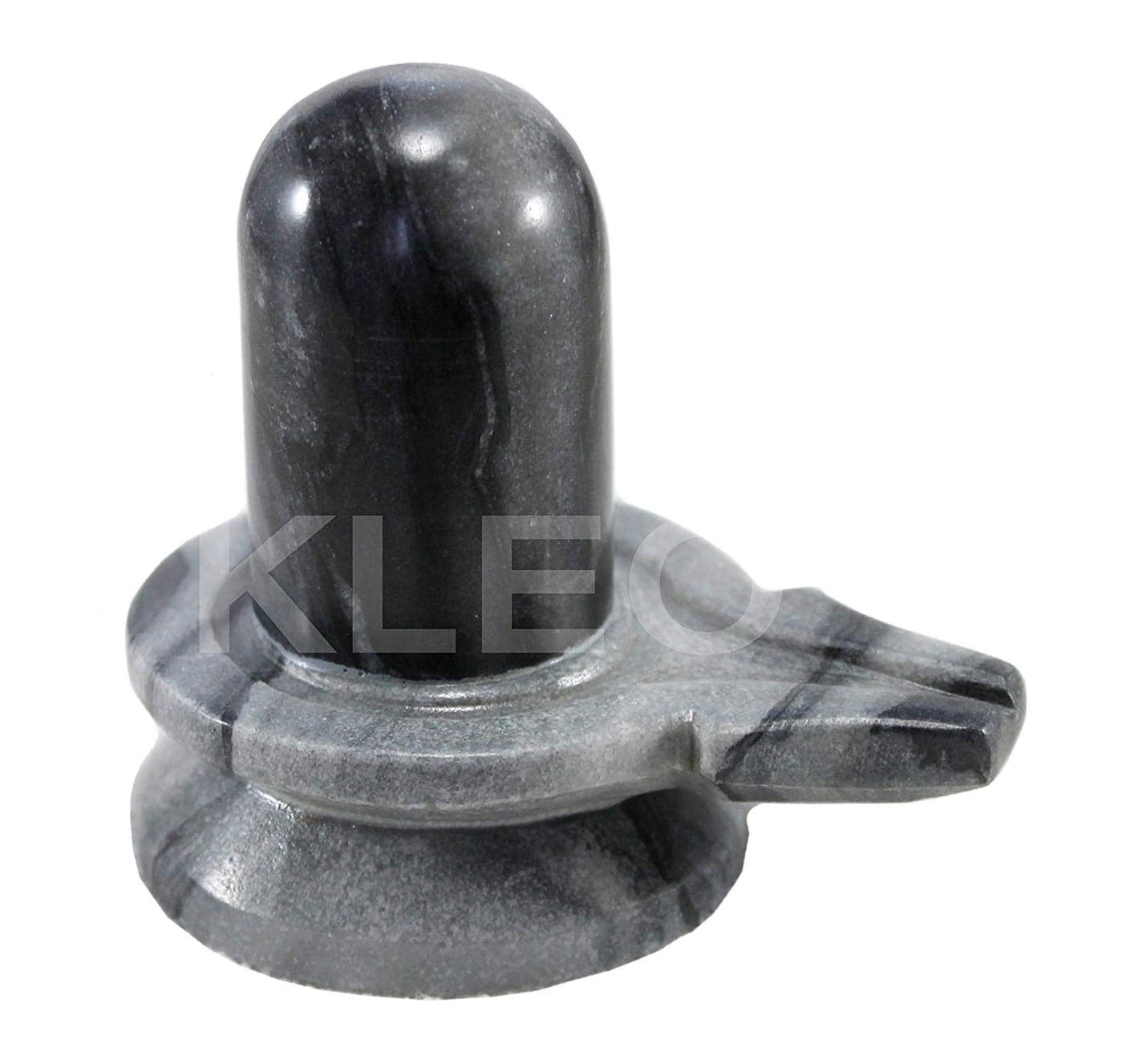 KLEO Marble Stone Shiva Lingam Shiv Ling Idol Murti for Daily Pooja 35 Height Black Shiva