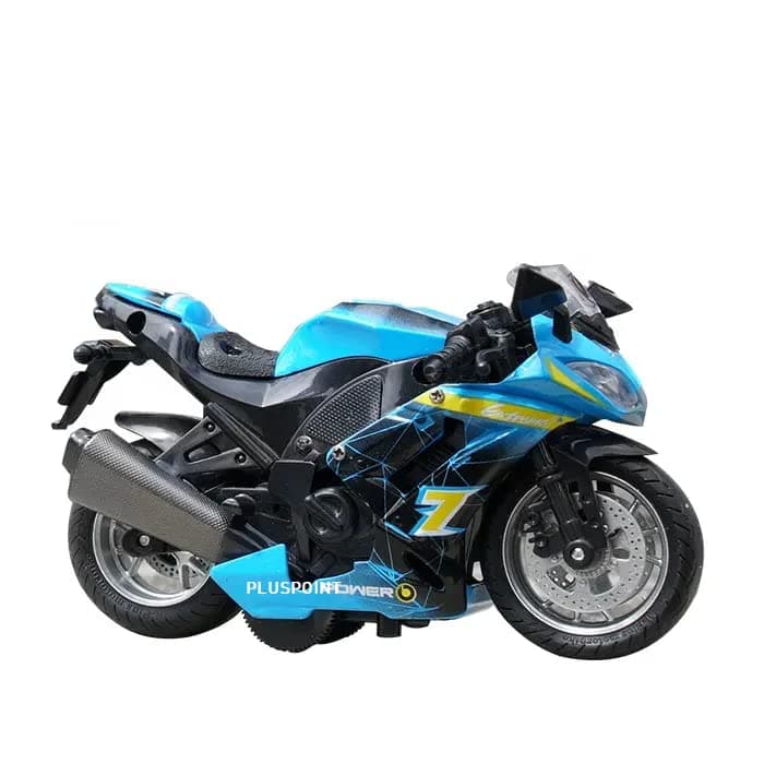 PLUSPOINT Diecast Motorcycle Toy Bike Scale Model Pull Back Vehicles Alloy Simulation Superbike Alloy Tank Look Alike Models Also for Car Dashboard,Kids,Adult (Panigale-Black)