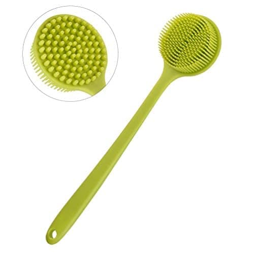NILKANTH® -Slicone Bath Body Brush Exfoliator, Back Brush Long Handle for Shower with Soft Bristles, Back Scrubber, (Grey)