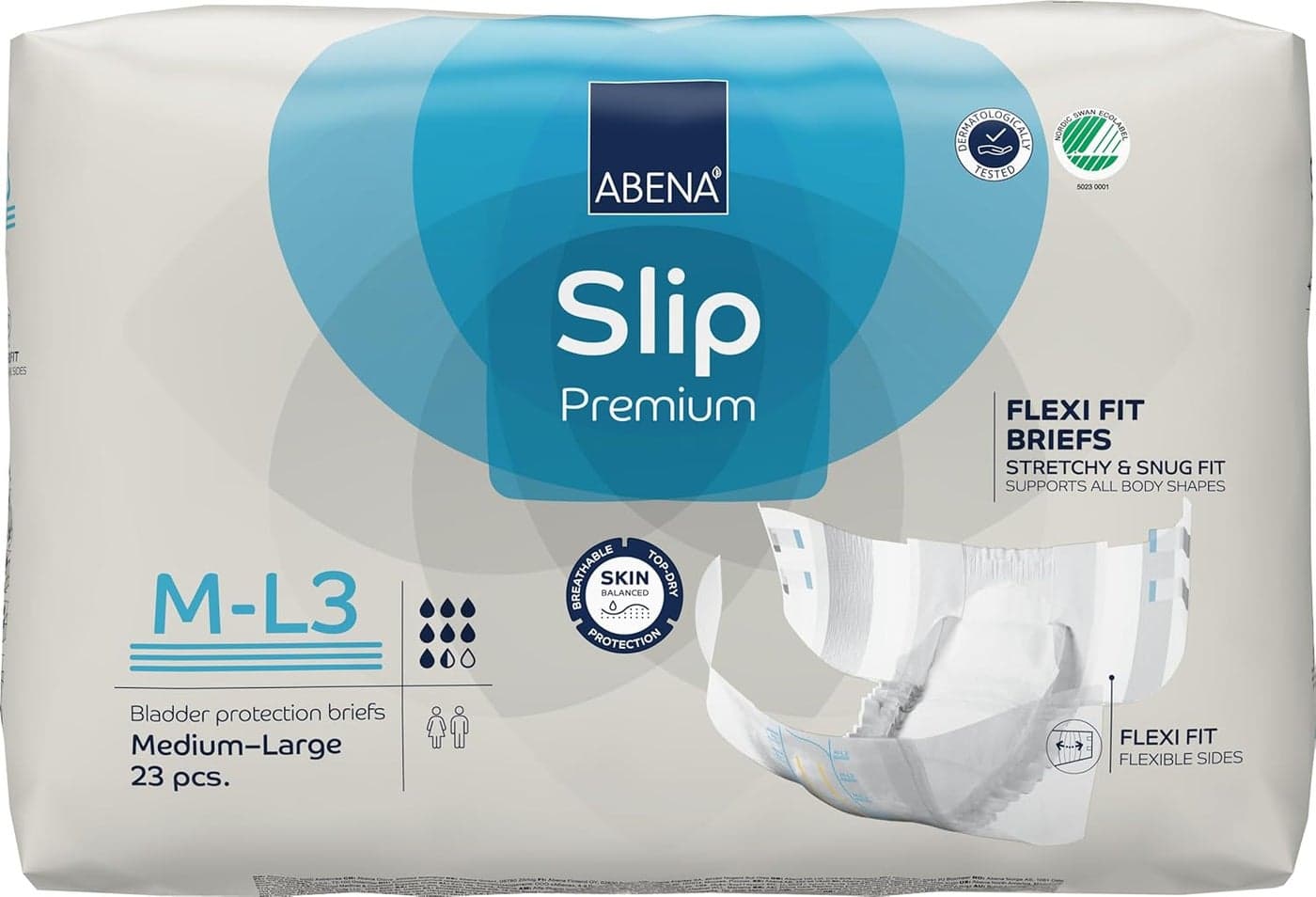 Slip FlexiFit Premium Incontinence Briefs Level 3 Medium to Extra Large MediumLarge 23 Count