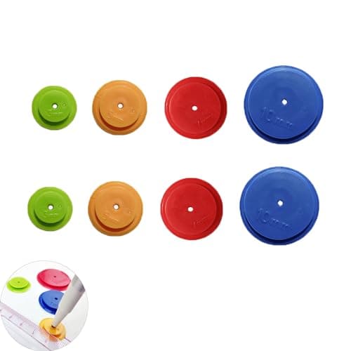 ArrErr 8 Pack Seam Marker Tool 4 Different Sizes Patchwork Tracing Wheel Circle Sewing Allowance Liner Guider Disc for Kiwi Lane Scrapbooking Pages Paper DIY Quilting Stitching Craft Tailor Fabric