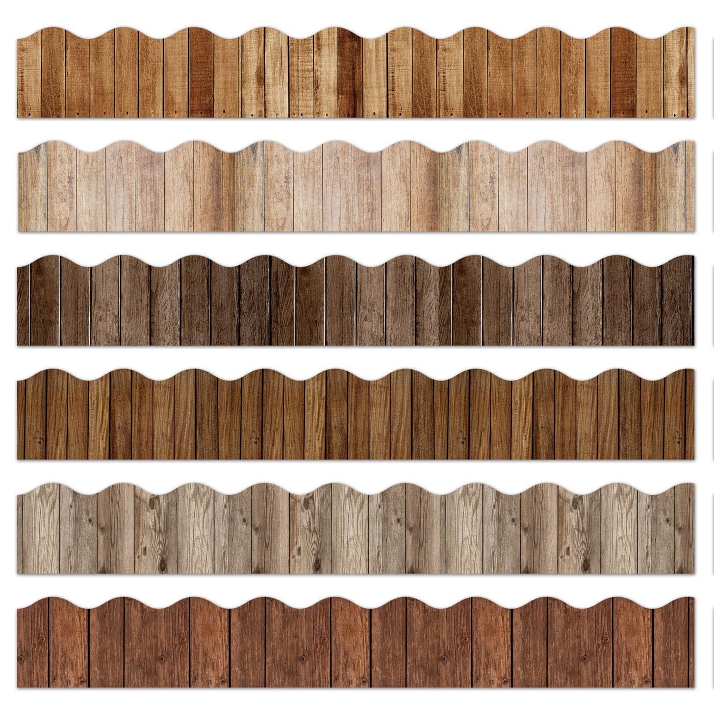 Whaline 82Ft Wood Grain Bulletin Board Borders Brown Wood Texture Adhesive Trim Border for School Classroom Office Party Decoration