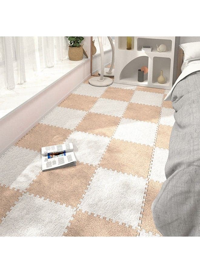 10 Pcs Interlocking Bedroom Bedside Washed Stitching Floor Carpet 30*30cm