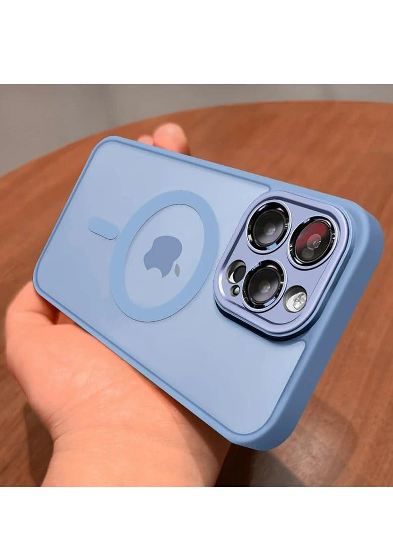 Suitable for all iPhone series magnetic protective cases, frosted transparent back cover, wireless charging, scratch resistant and drop resistant Pro/Max/Plus universal