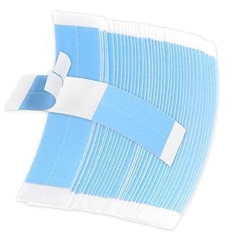 Molain 60Pcs Double Sided Wig Tape Waterproof Hair Tape Bold Hold Lace Tape for Front Lace Wigs ToupeesBlue