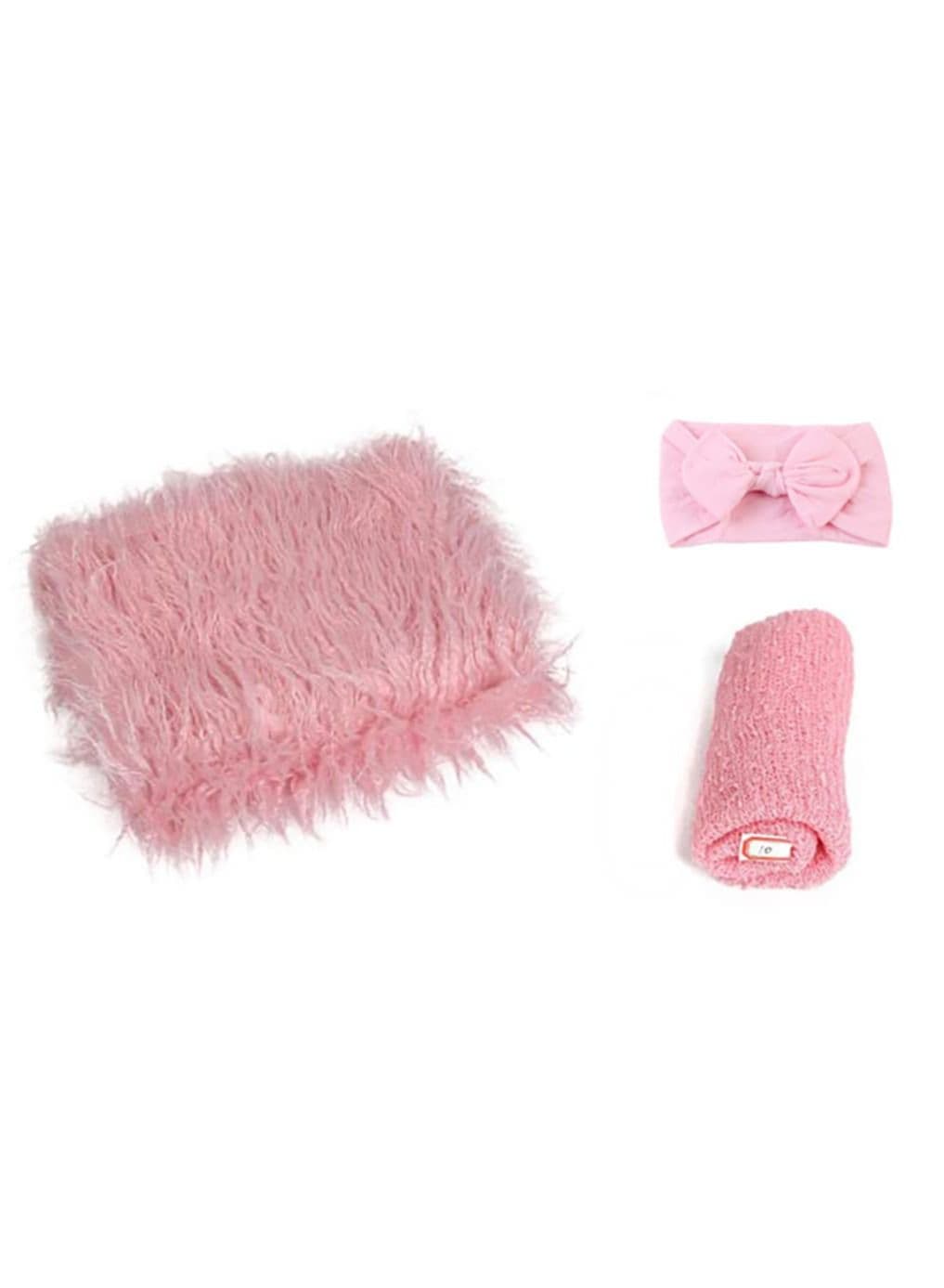 3Pcs Photo Props Headband Blanket for Newborn Baby Girls Photography Shoot Soft Photography Wrap Blanket Photo Shoot Prop
