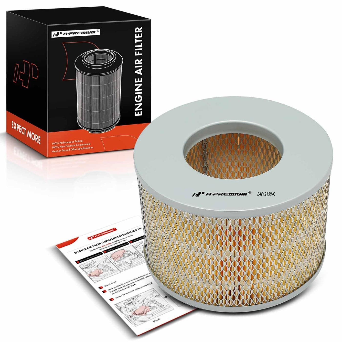 APremium Engine Air Filter Compatible with Toyota Land Cruiser 19601974 19811997 Lexus LX450 19961997 34L 39L 40L 45L Replace 1780166020
