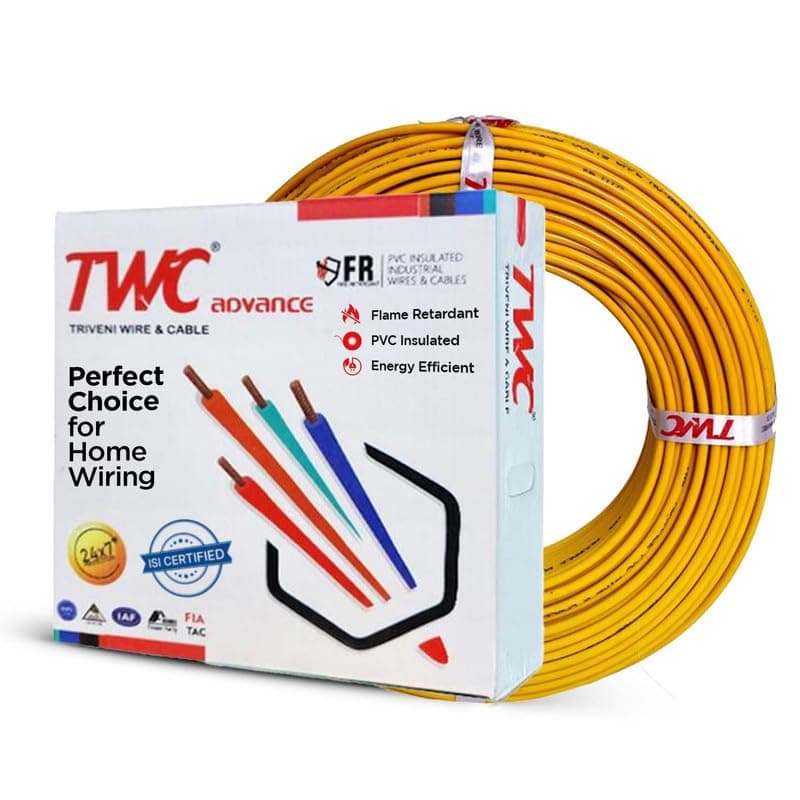 TWC Advance Single Core Electrical Wire Red 45 Meter 4 SQMM PVC electrical insulated copper wire Cable for Domestic Industrial Connection purpose Flame Resistant