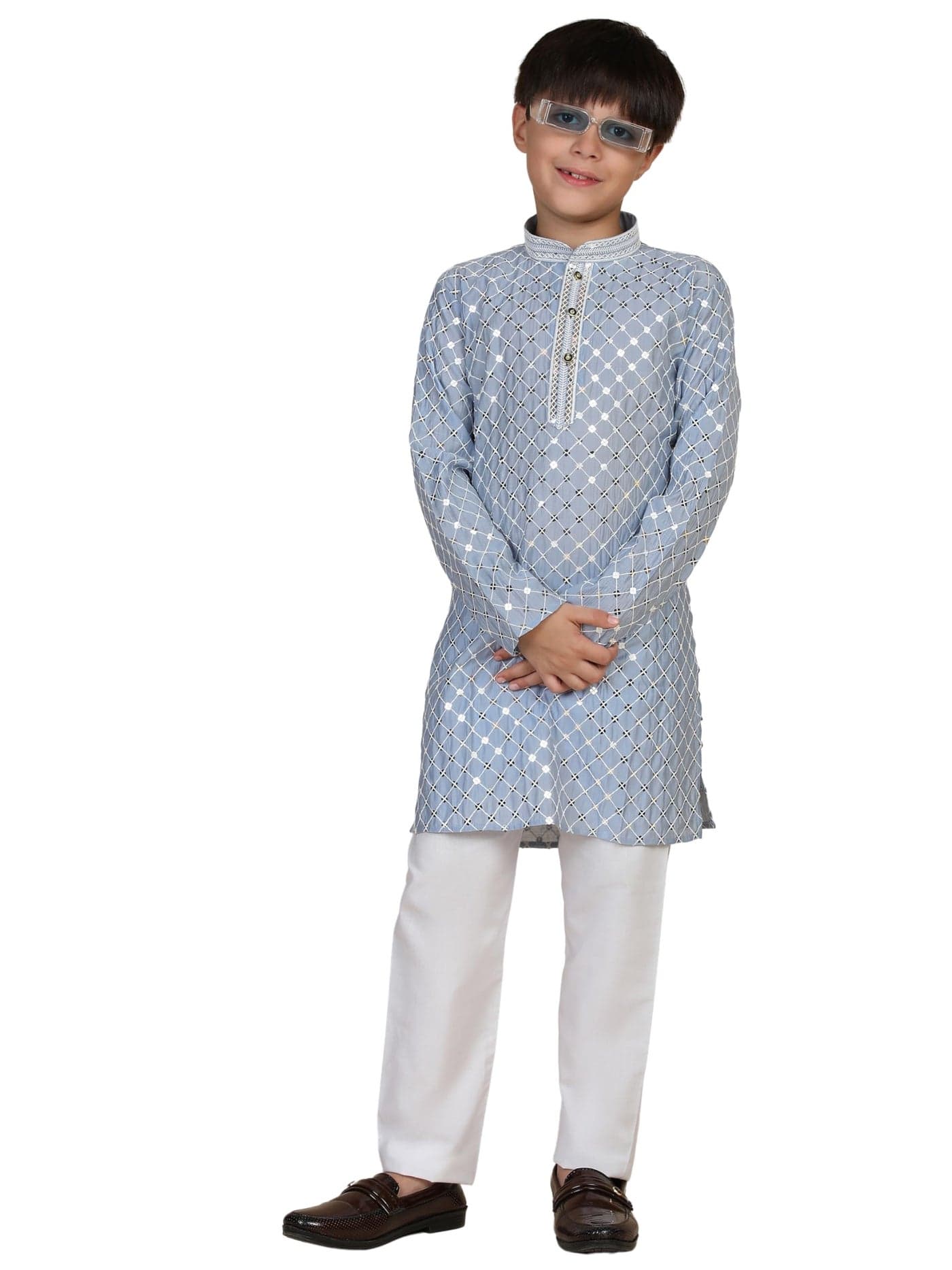 Pro-Ethic Style Developer Boys Cotton Kurta Pajama For Kid's Ethnic Wear | Cotton Kurta Pajama (S-268), 4-5 years, Blue