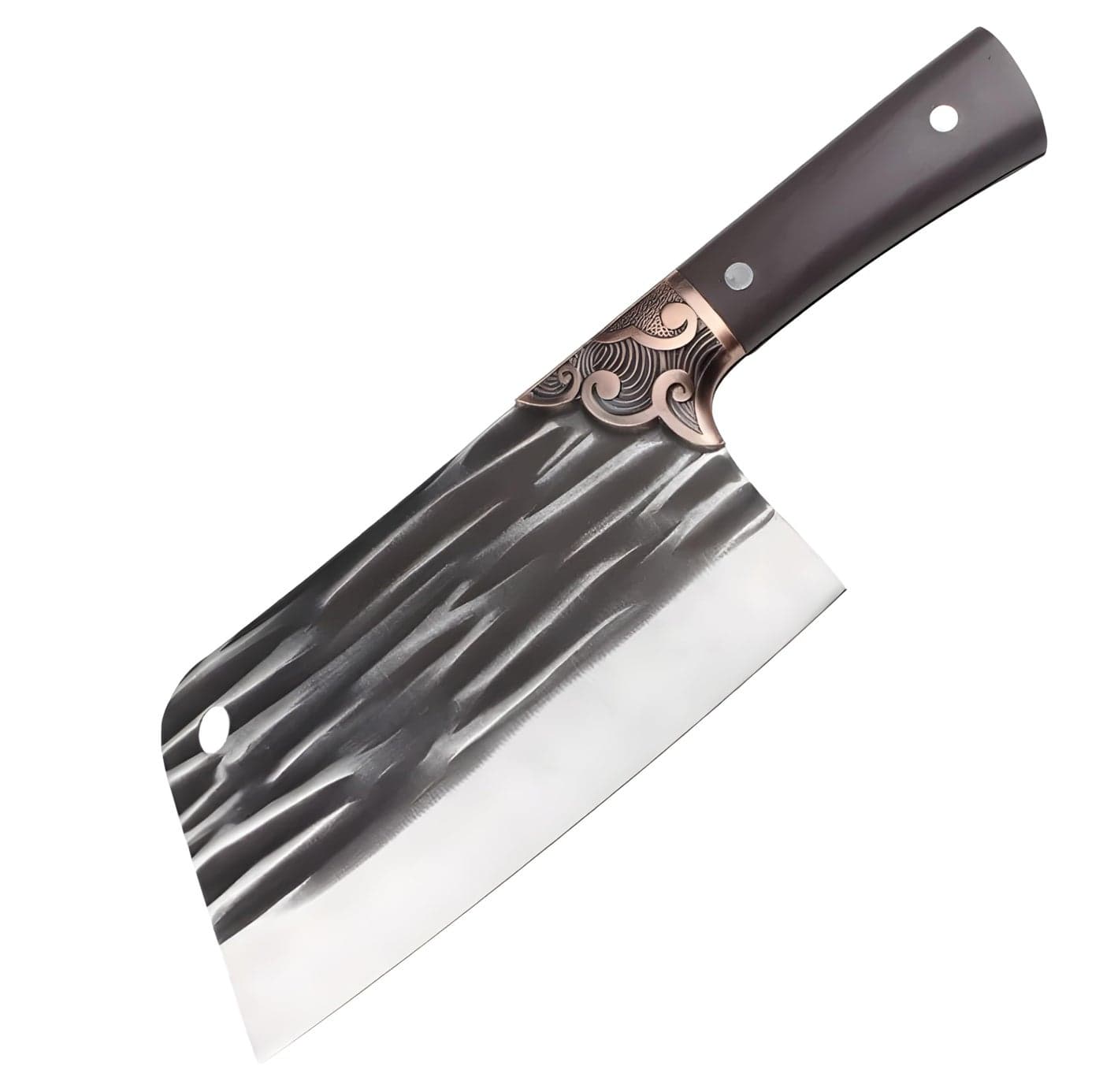 Wizbiz Stainless Steel 7 Inch Blade Meat Cleaver Knife for Kitchen Heavy Duty Japanese Bone Cutter Knives Hand Forged Knife (NH019-A), Black