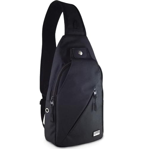 Peak Gear Travel Sling Bag. Compact Crossbody Bag | Lighter and Smaller than a Backpack | Lifetime Lost & Found ID Tag | Black