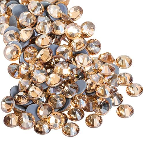 Beadsland Hotfix Rhinestones 2880pcs Flatback Crystal Rhinestones for Crafts Clothes DIY Decorations Golden Shadow SS10 2729mm
