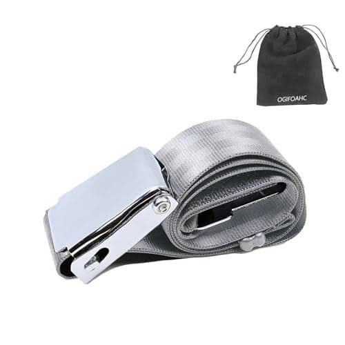 OGIFOAHC Adjustable 7-51" Airplane Seatbelt Extender - FITS All Airlines (not Southwest) Bring You a Comfortable Trip, gray