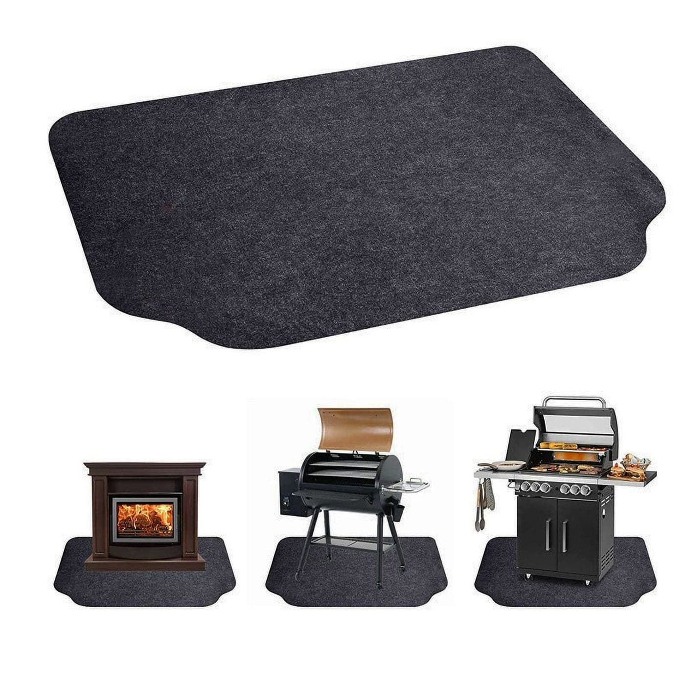 Tirifer Under Grill Mat BBQ Grill Splatter Pad DoubleSided Fireproof OilProof Grill Pad Deck and Patio Protective Mat Waterproof BBQ Protector Washable Floor Mat60 x 36B