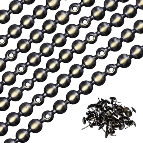 bociloy 10Pcs 1 Meter Upholstery Tacks Strips, Decorative Nail Strips Trim for Sofa, Headboard, Chair Furniture with Single Tacks (D11mm Bronze)
