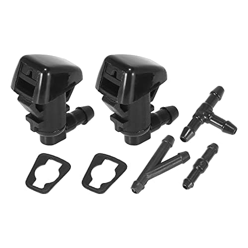ACROPIX Front Windshield Washer Nozzles Fit for Dodge Nitro with Hose Connector - Pack of 5 Black