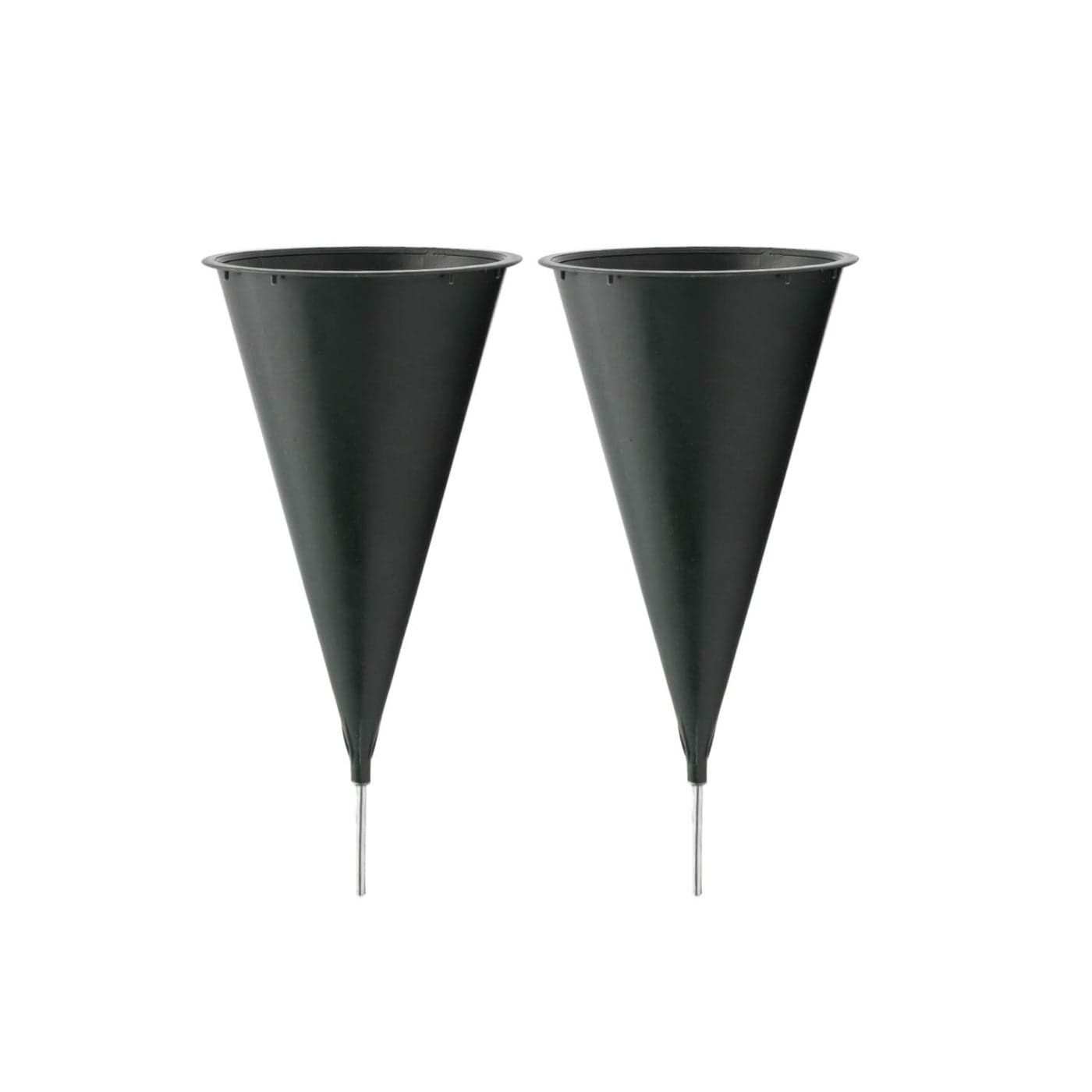 Royal Imports Cemetery Vases for Grave with Spikes Flowers Holder Decorations Outdoor Memorial Markers Floral Plastic Pot with Metal Ground Stakes Medium Set of 2