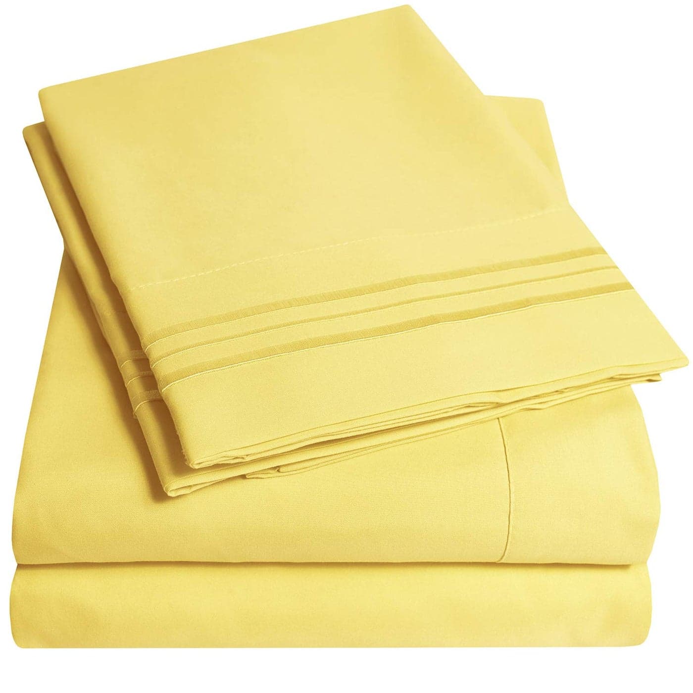 1500 Supreme Collection Twin XL Sheet Sets Yellow 3 Piece Bed Sheets and Pillowcase Set for Twin XL Mattress Extra Soft Elastic Corner Straps Deep Pocket Sheets Twin XL Yellow