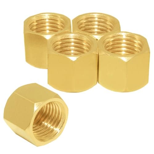 Joywayus 1/4" NPT Female Pipe Caps Outer Hex Thread Socket Plug Brass Fitting (Pack of 5)
