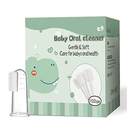 Baby Oral Cleaner and Tongue Brush – 102Pcs + 1 Finger Toothbrush with Case, Gentle Care for Newborn Oral Cleaning