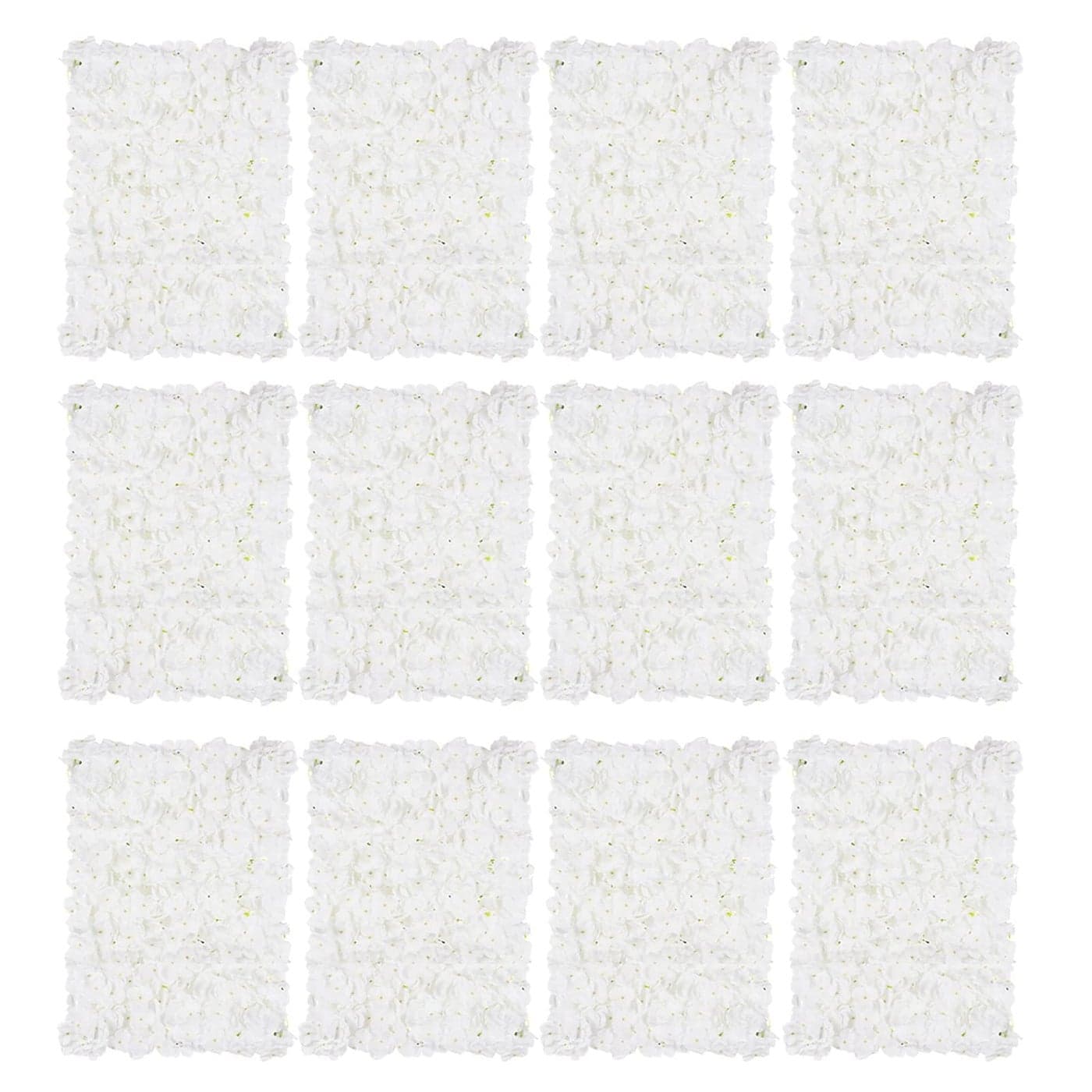 BLOSMON Flower Wall Panels Backdrop Dcor White Artificial Floral Backdrop for Wedding Party Baby Bridal Shower 12 Pcs Hanging 3D Fake Hydrangea Wall Decoration Silk Faux Hydrangea Flower